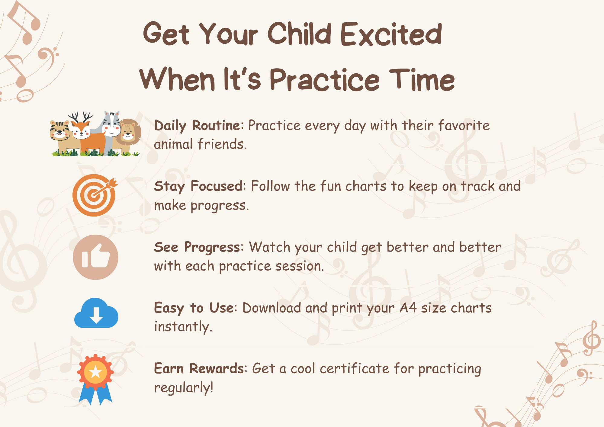 Kids Music Practice Chart | Printable Weekly Planner and Tracker - Etsy
