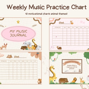 Muziekoefenschema voor kinderen | Afdrukbare weekplanner en -tracker