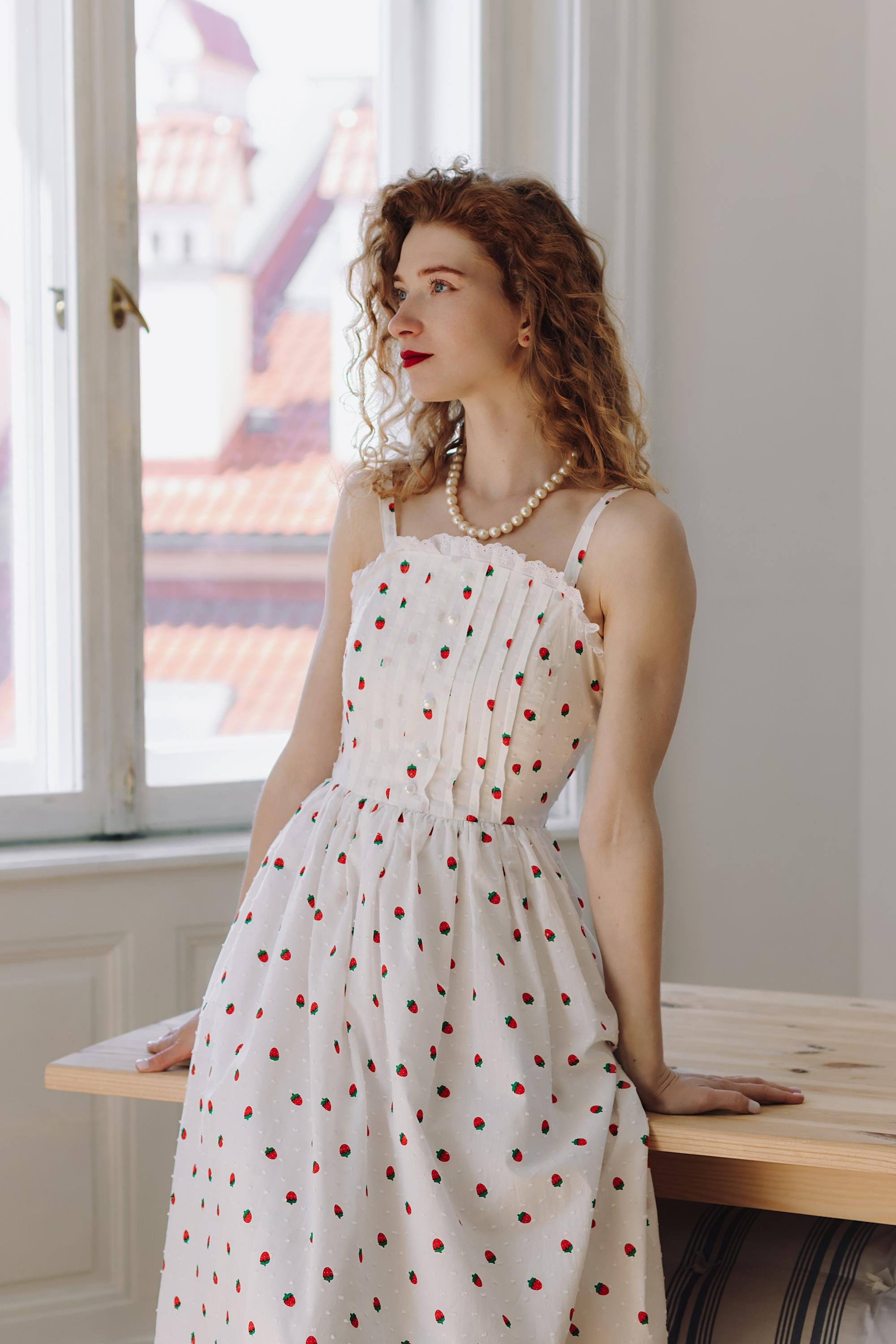 strawberry cottagecore dress Sweet Strawberry Embellished cottagecore Dress