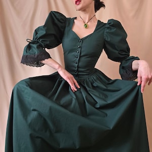 Long Dress With Sleeves Emerald Green - Etsy