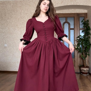 adult burgundy vampire dress Dare Fashion Renaissance Dress in Burgundy