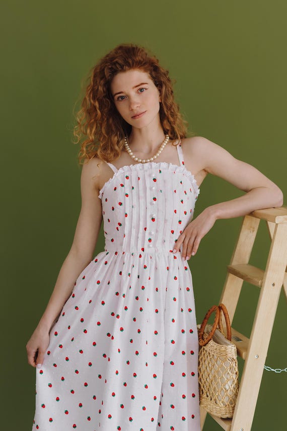 knee length dresses for ladies Strawberry Fields Midi Dress