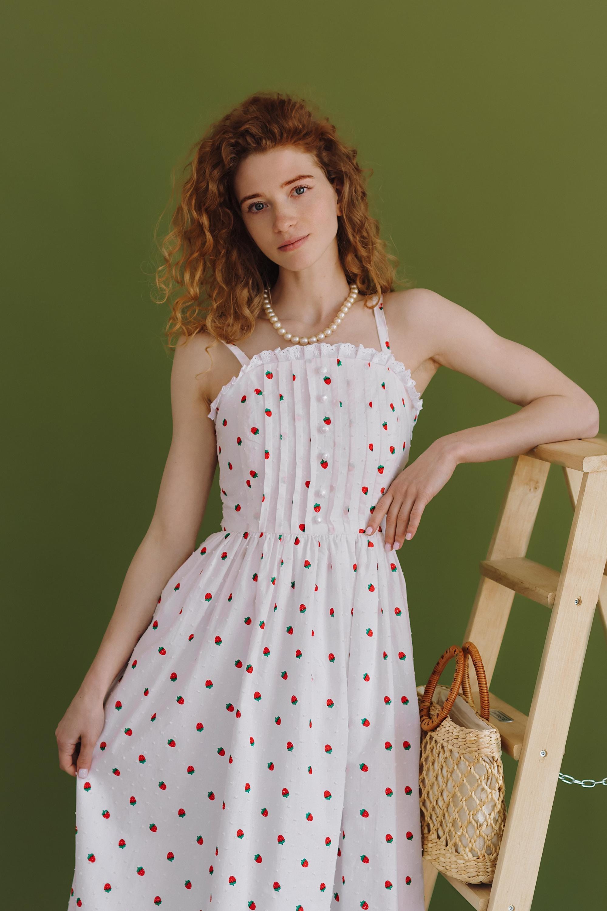 knee length dresses for ladies Strawberry Midi Dress for Kids