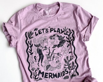 Let's Play Mermaids  //  Adult Crew T-shirt