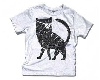 Pirate Kitty  //  Kid&#39;s Crew Neck