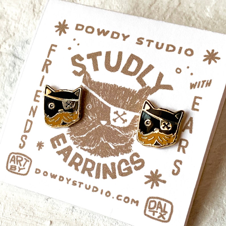 Pirate Kitty // Boucles doreilles Stud image 2