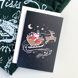 Babbo Natale flip-off // Biglietto di auguri - interno vuoto