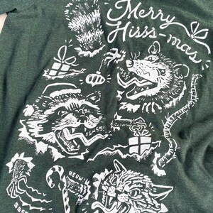 Merry Hisss-mas // Adult Crew T-shirt image 3