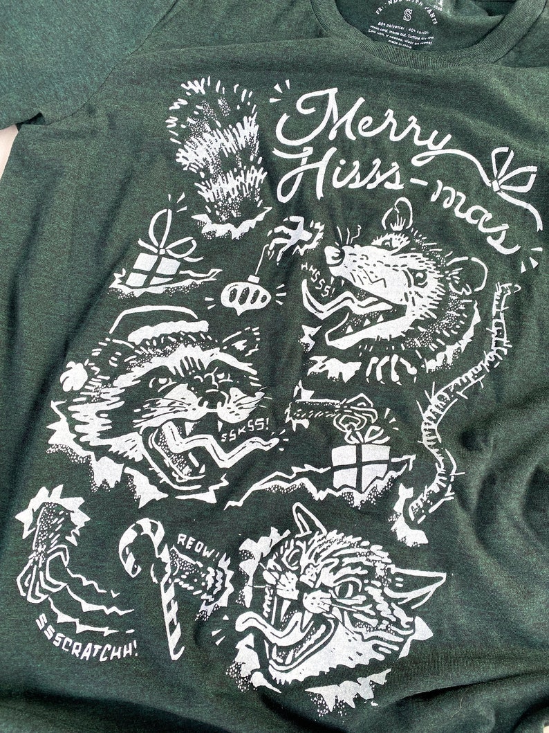 Merry Hisss-mas // Adult Crew T-shirt image 3