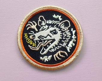 Hissy Opossum  |  Iron-on Patch