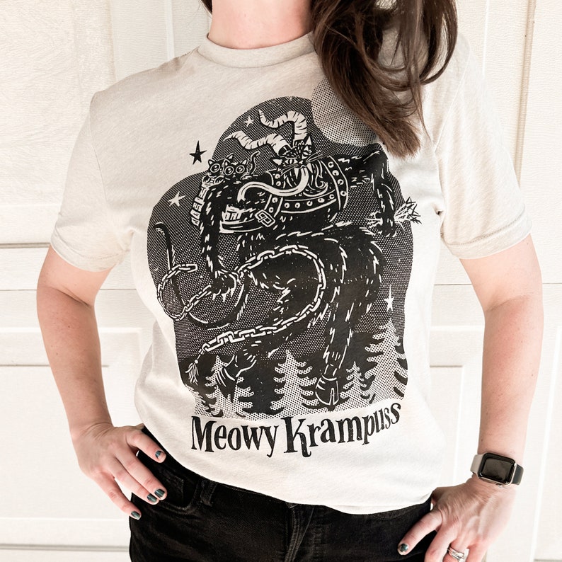 Meowy Krampuss // Adult Crew T-shirt image 1