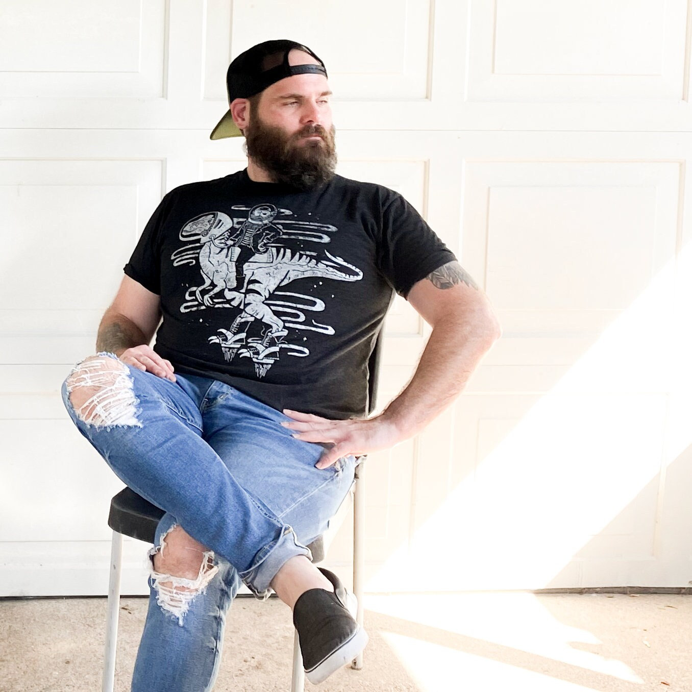 Galactic Raptor // Adult Crew T-shirt - Etsy