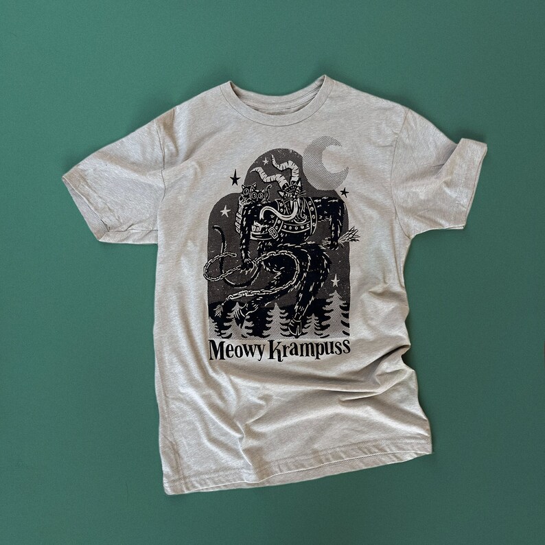 Meowy Krampuss // Adult Crew T-shirt image 3