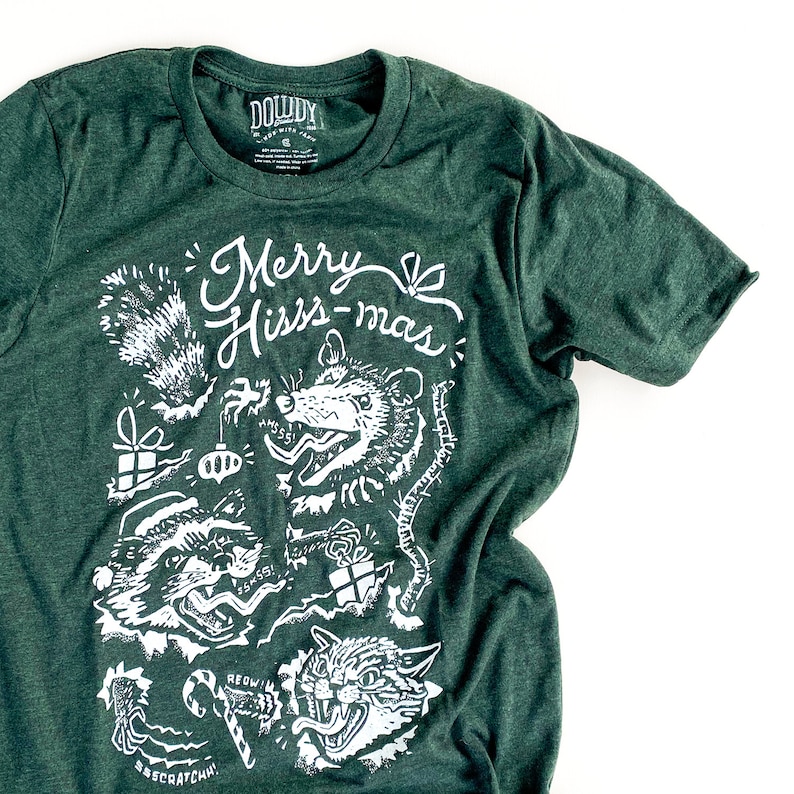 Merry Hisss-mas // Adult Crew T-shirt image 2