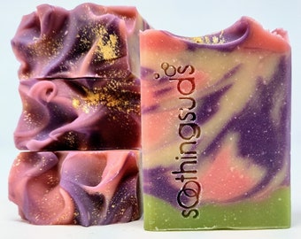 Black Raspberry Vanilla - Fresh Goatmilk Soap with Olive Oil & Shea Butter, Artisan Soap, Soothing Suds Handmade Soap