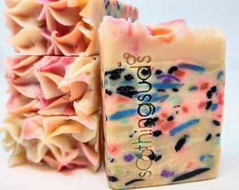 Confetti  - Fresh Goatmilk Soap with Olive Oil & Shea Butter, Artisan Soap, Soothing Suds Handmade Soap