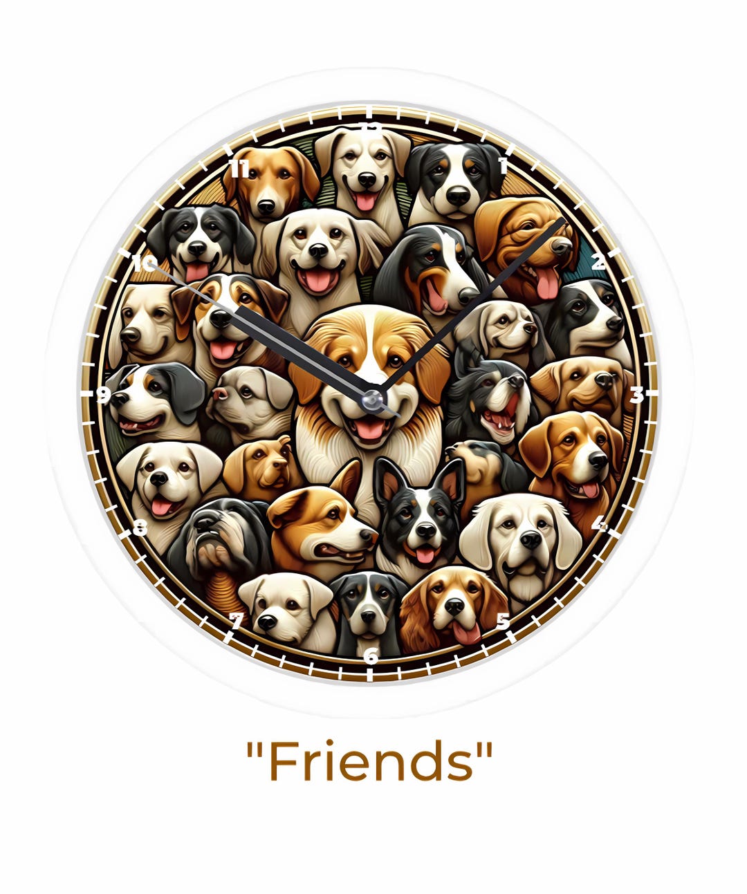 DOGS CLOCK- Custom Clock - Minimalistic - 