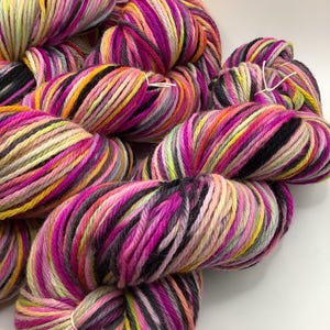 Hand Dyed Neon and Black Yarns Cascade 220 Worsted Weight 3 Skeins total 660 yards 10.84 ounces