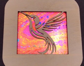 Nectar LED Nightlight | Hummingbird-Themed Sensor Nightlight | Interchangeable Cover | Handmade Laser-Cut | Nature-Inspired Gift |