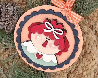 Whimsical Raggedy Yarn Doll Ornament for a Rustic Christmas Decor