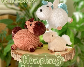 Humphrey the Horsey- with unicorn and pegasus mod- horse crochet pattern amigurumi - PDF ONLY- rajacrochets