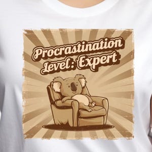 Procrastination Level Expert Tee, Funny Office Gift, Graphic T-Shirt, Humorous Unisex Shirt, Sarcastic Tee