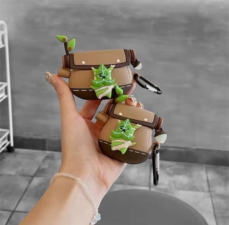 Custom Zelda Inspired Korok Airpods Case Breath of the Wild Korogu