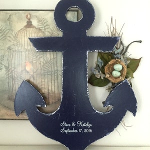 ANCHOR WEDDING GUESTBOOK, Nautical Guestbook, Guest Book Alternative, Bride and Groom, Beach Signs, Coastal Decor, 26" tall