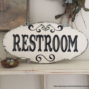 RESTROOM, RESTROOM Signs, Bathroom Signs, Restroom Decor, 7 x 14