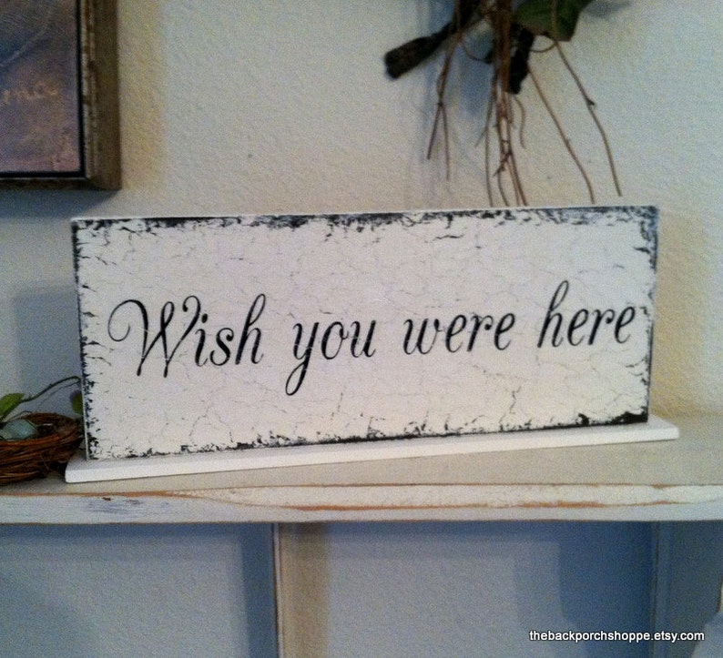 Wish you were here In Memory Sign Self Standing Sign Memorial Signs Wedding Signs 4 3/4 x 12 immagine 1