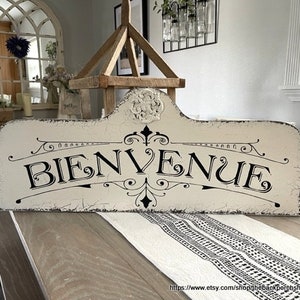 BIENVENUE, French Signs, Welcome Sign, Family Sign, 36 x 15
