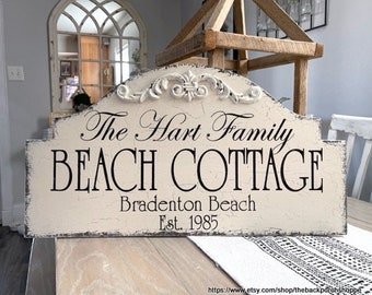 BEACH HOUSE, Beach Cottage, Lake House Signs, Cabin Signs, Family Signs, 25 x 13