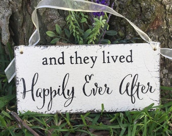 WEDDING SIGNS, Happily Ever After, Ring Bearer Signs, Flower Girl Signs, Mr. and Mrs Signs, 5.5 x 11.5