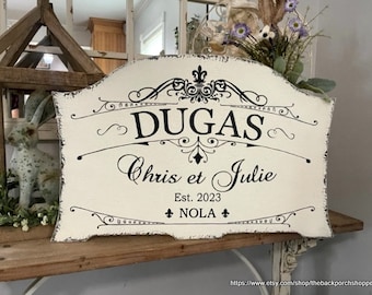WEDDING SIGN, Reception Sign, Custom Name Sign, French Sign, 28 x 18