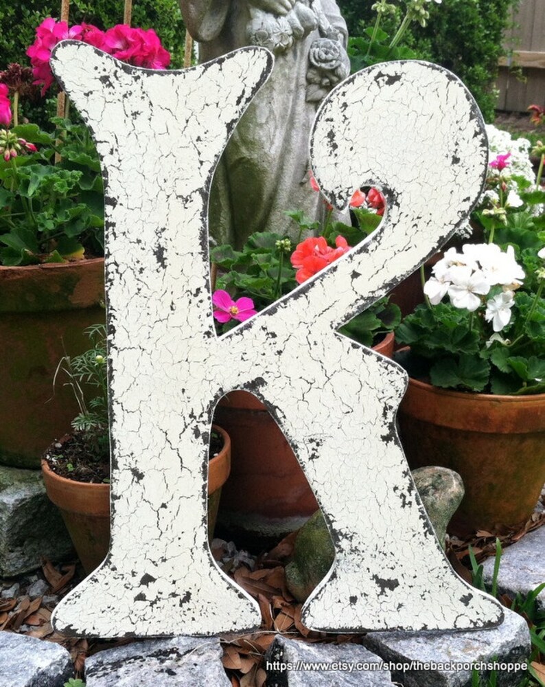 GUEST BOOK or Home Decor, Letter K, Wood WEDDING Sign, 24 inches tall, Guest Book Alternative image 1