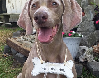 WEDDING RING HOLDER | Dog Bone | Ring Bearer Sign | Benefits a No-Kill Animal Shelter