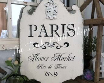 PARIS FLOWER MARKET, French Sign, Flower Market, 21 x 15