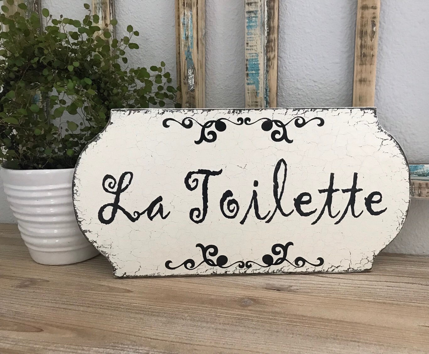 TOILETTE Bathroom Sign French Signs LA TOILETTE 7 x 14 Etsy