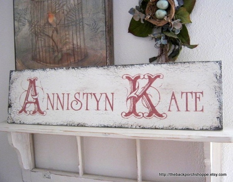 PERSONALIZED BABY GIFTS, Custom Name Signs, Signs for Girl's Room, 32 x 8 1/2 image 2