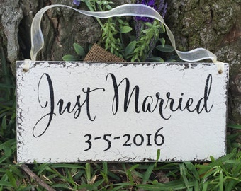 WEDDING SIGNS, Just Married, Ring Bearer Signs, Flower Girl Signs, Mr. and Mrs Signs, 5.5 x 11.5