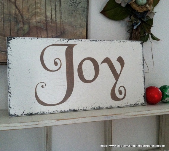 Items similar to Christmas Sign, Christmas Decorations, Joy, JOY