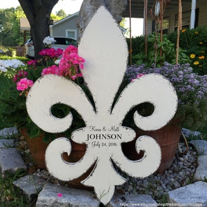 Livre d&#39;or de mariage, alternative au livre d&#39;or, FLEUR DE LIS, enseigne française, mariée La Nouvelle-Orléans, 29 x 21