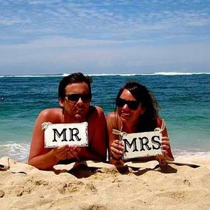 WEDDING Chair Signs MR. & MRS. Chair Signs Bride and Groom Signs 9 x 5 image 3