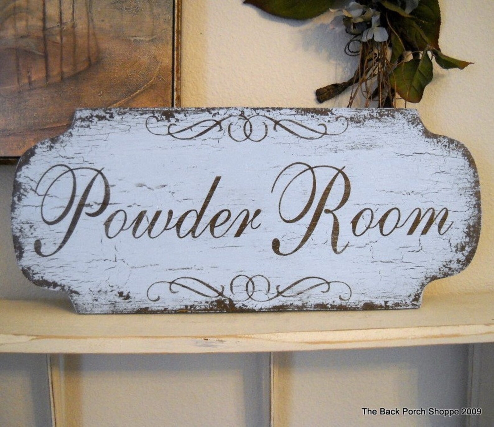 POWDER ROOM Bathroom Sign Restroom Sign 18 X 8 Etsy