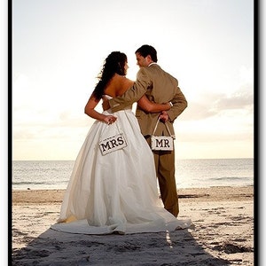 WEDDING Chair Signs MR. & MRS. Chair Signs Bride and Groom Signs 9 X 5 ...