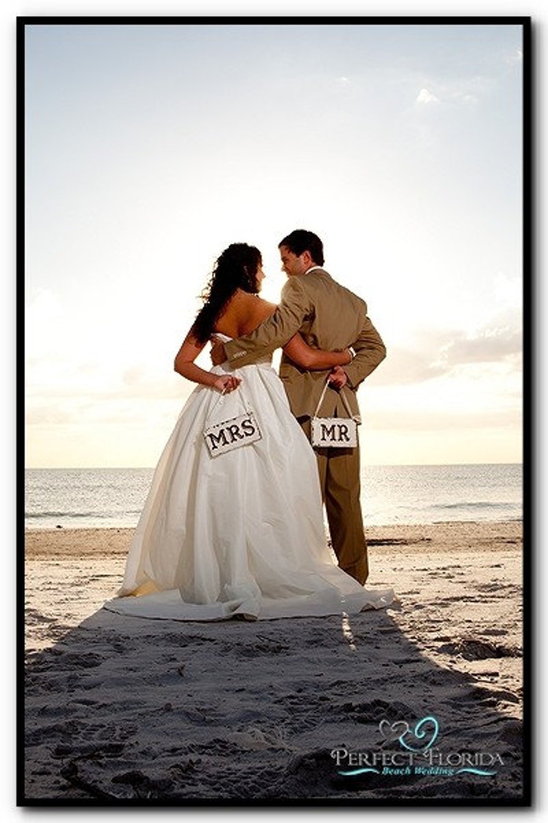 Wedding Chair Signs Mr Mrs Chair Signs Bride And Groom Etsy