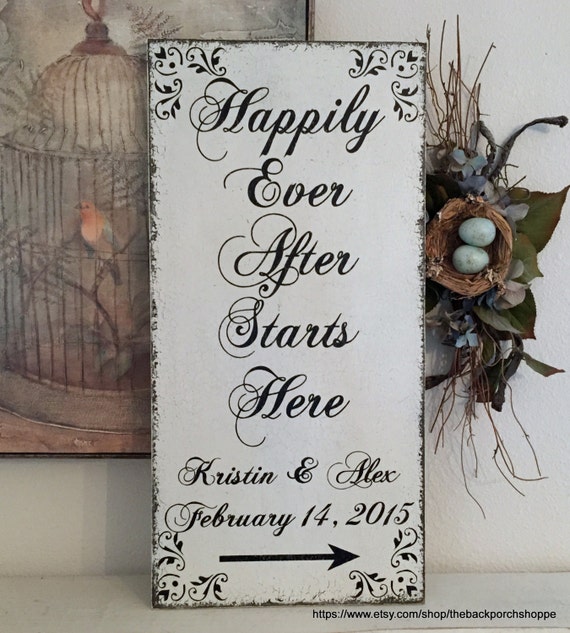 Rustic shabby vintage chic wedding HAPPILY EVER AFTER STARTS HERE sign plaques Rustic shabby vintage chic wedding HAPPILY EVER AFTER STARTS HERE sign plaques
