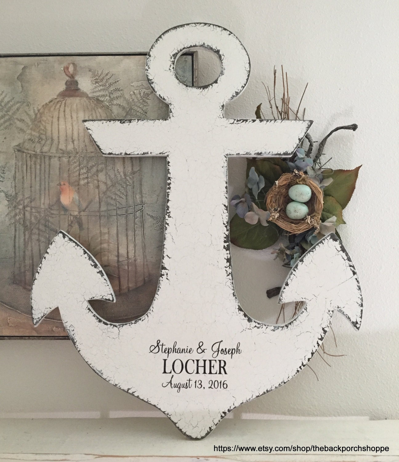 ANCHOR WEDDING GUESTBOOK, Nautical Guestbook, Guest Book Alternative,…
