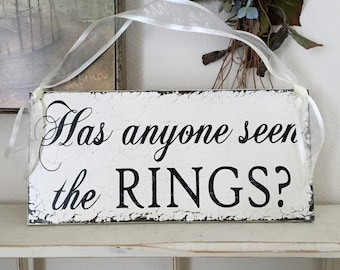 Has anyone seen the RINGS, Wood Wedding Signs, Ring Bearer Signs, Bride and Groom, 7 x 15