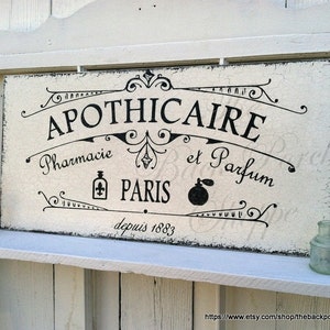 APOTHICAIRE, APOTHECARY, Pharmacy, First Aid Signs, Perfume, French Signs, Paris Signs, Bathroom Signs image 2